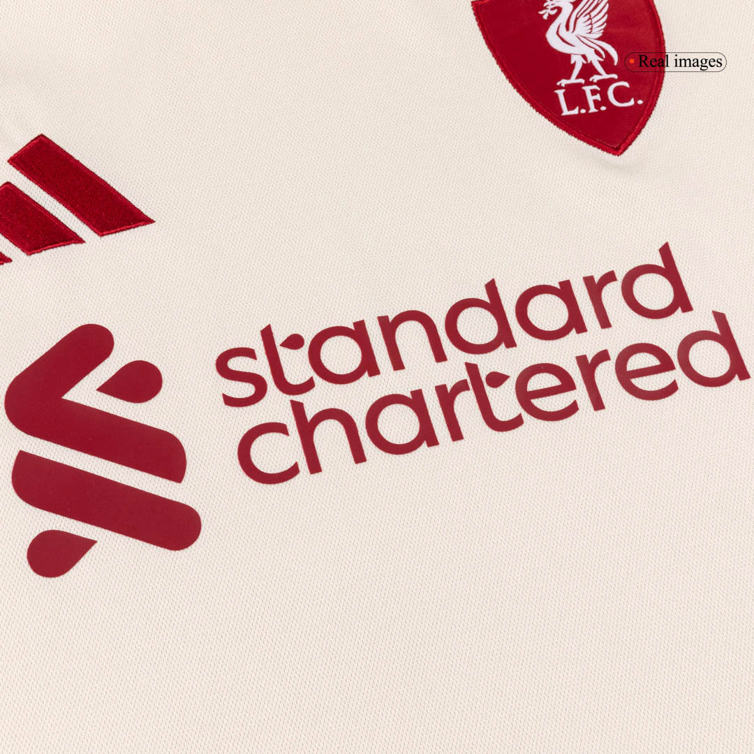 Maillot de football manches longues extérieur Liverpool 2025/26 pour homme
