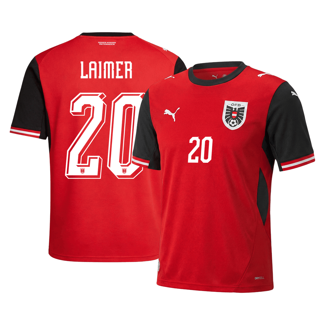 Maillot de football domicile Laimer #20 Autriche Coupe du Monde 2026 pour homme