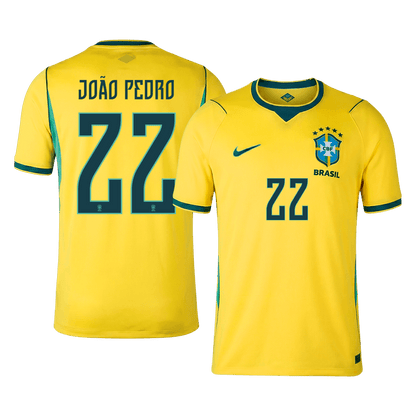 JOÃO PEDRO #22 Men's Brazil World Cup 2026 Home Soccer Jersey