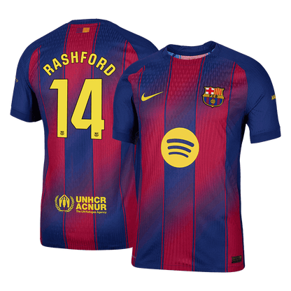 Maillot de football domicile RASHFORD #14 pour homme version joueur Barcelone 2025/26 - Coupe slim
