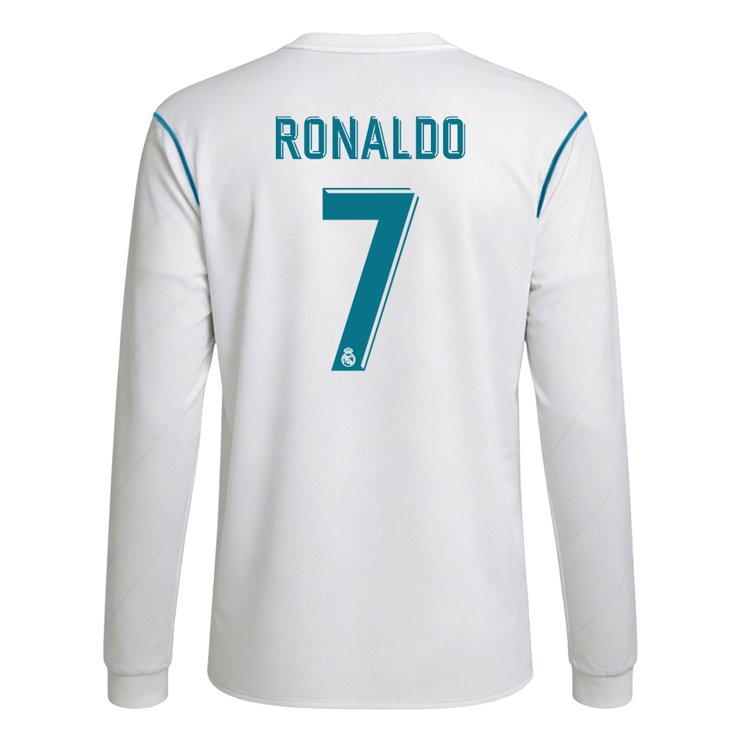 Maillot de football domicile manches longues rétro RONALDO #7 Homme Real Madrid 2017/18