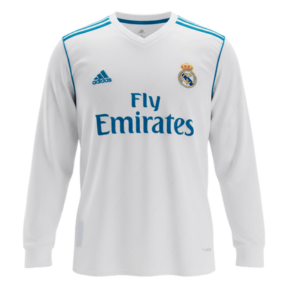 Maillot de football rétro domicile manches longues Real Madrid 2017/18 Homme SERGIO RAMOS #4
