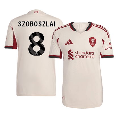 Maillot de football extérieur SZOBOSZLAI #8 Homme Liverpool 2025/26 version joueur - Coupe ajustée