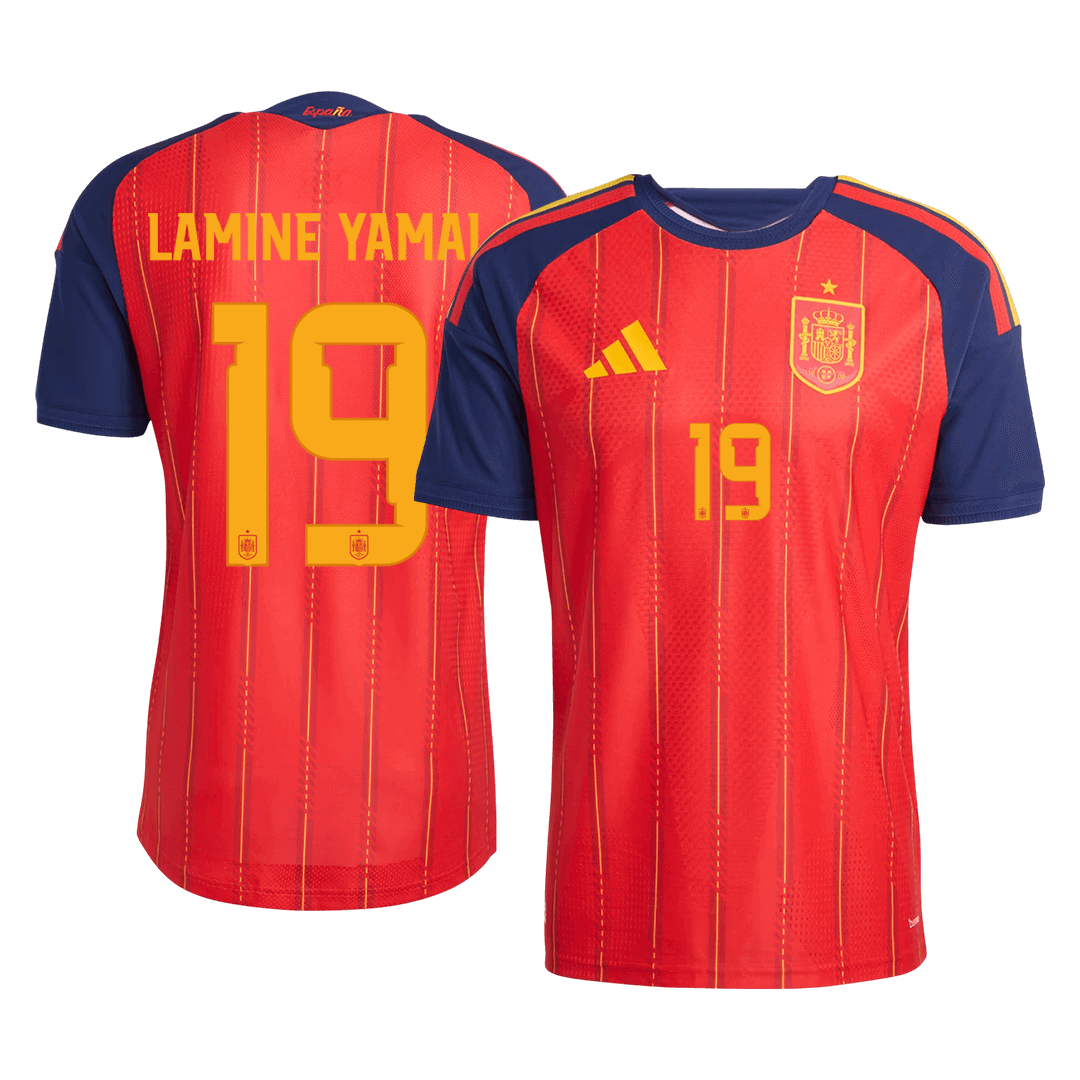 Maillot de football domicile Espagne Coupe du Monde 2026 Homme LAMINE YAMAL #19 Version Joueur - Coupe Ajustée