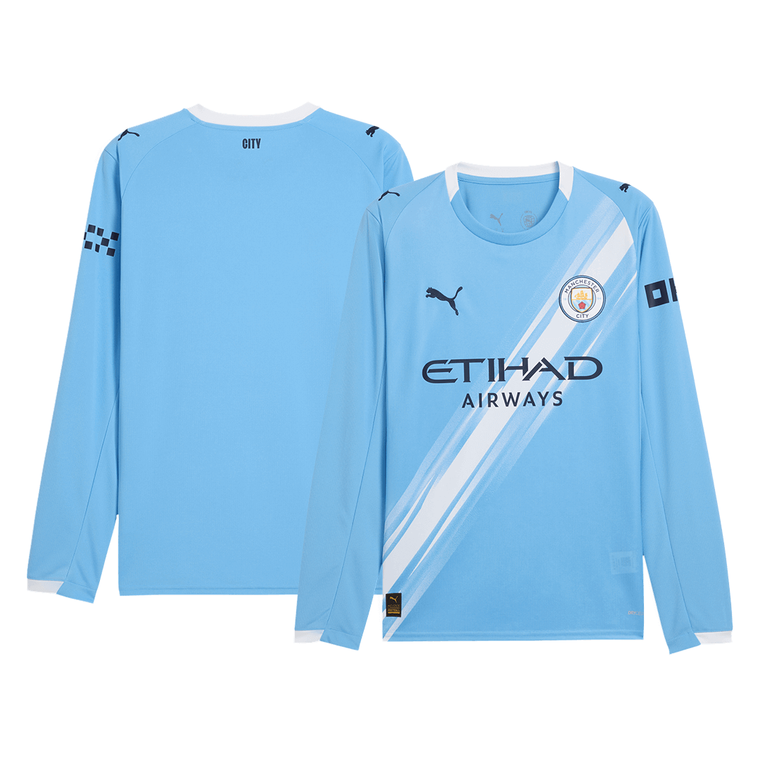 Maillot de football domicile à manches longues Manchester City 2025/26 pour homme