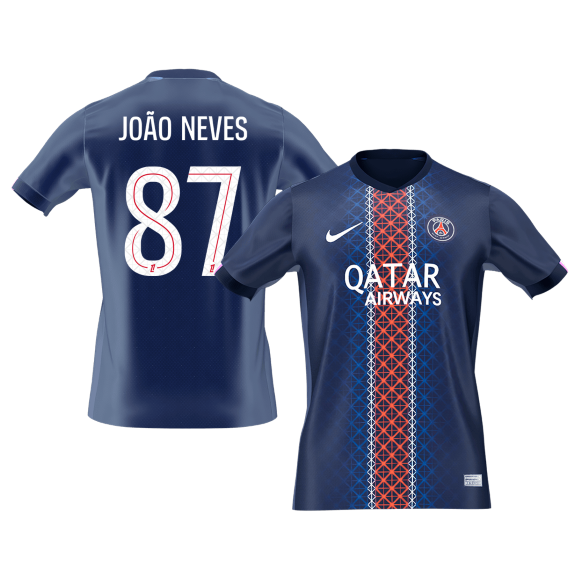 JOÃO NEVES #87 Maillot Domicile PSG 2025/26 Homme [PREMIUM]