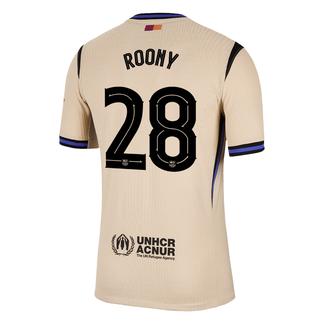 Maillot de football extérieur ROONY #28 FC Barcelone UCL 2025/26 - Version joueur - Coupe ajustée pour homme