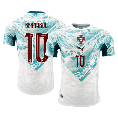 BERNARDO #10 Men's Portugal World Cup 2026 Player Version Away Soccer Jersey - Slim Fit