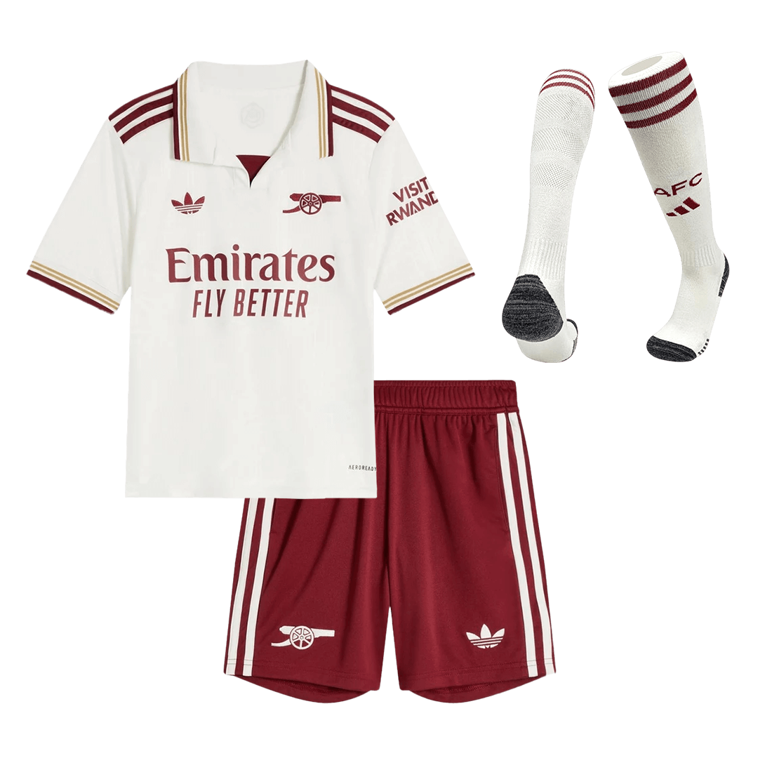 Ensemble complet maillot de foot enfant Arsenal troisième extérieur 2025/26