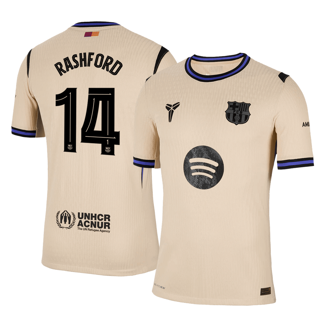 Maillot de foot extérieur RASHFORD #14 Homme FC Barcelone UCL 2025/26 version joueur - Coupe ajustée