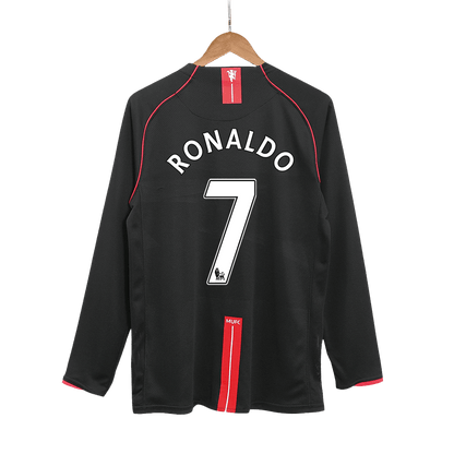 Maillot de foot rétro à manches longues Manchester United 2007/08 extérieur pour homme RONALDO #7