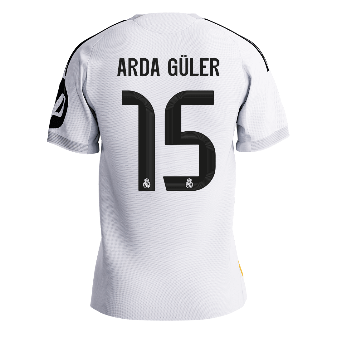 Maillot de football domicile homme Real Madrid 2025/26 ARDA GÜLER #15 - Coupe slim [PREMIUM]