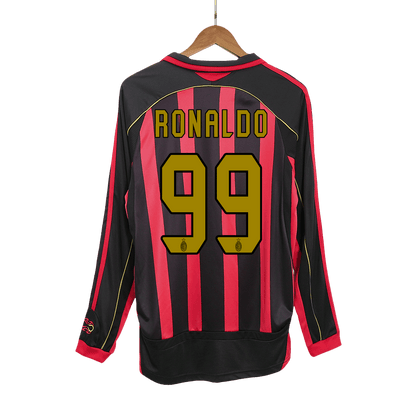 Maillot de football rétro RONALDO #99 AC Milan domicile manches longues homme 2006/07