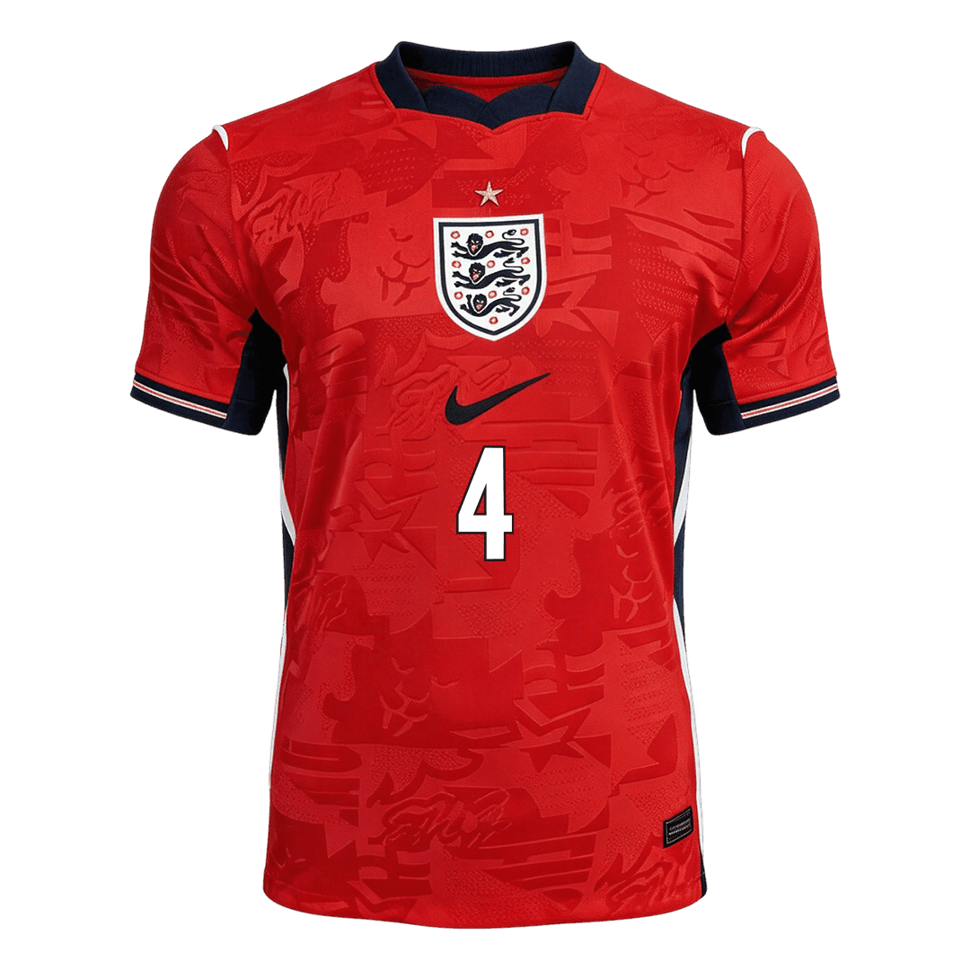 RICE #4 Men's England World Cup 2026 Player Version Away Soccer Jersey - Slim Fit