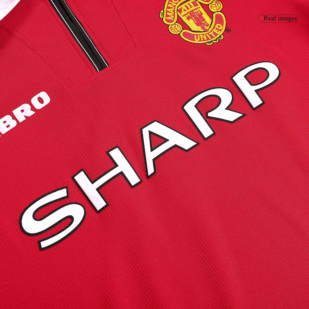 Maillot de Foot Rétro Homme Manchester United Domicile 1998/99 Manches Longues