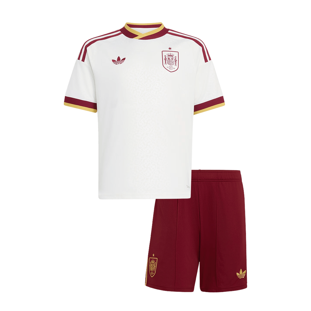 Ensemble Maillot Extérieur de Football Espagne Enfant Coupe du Monde 2026