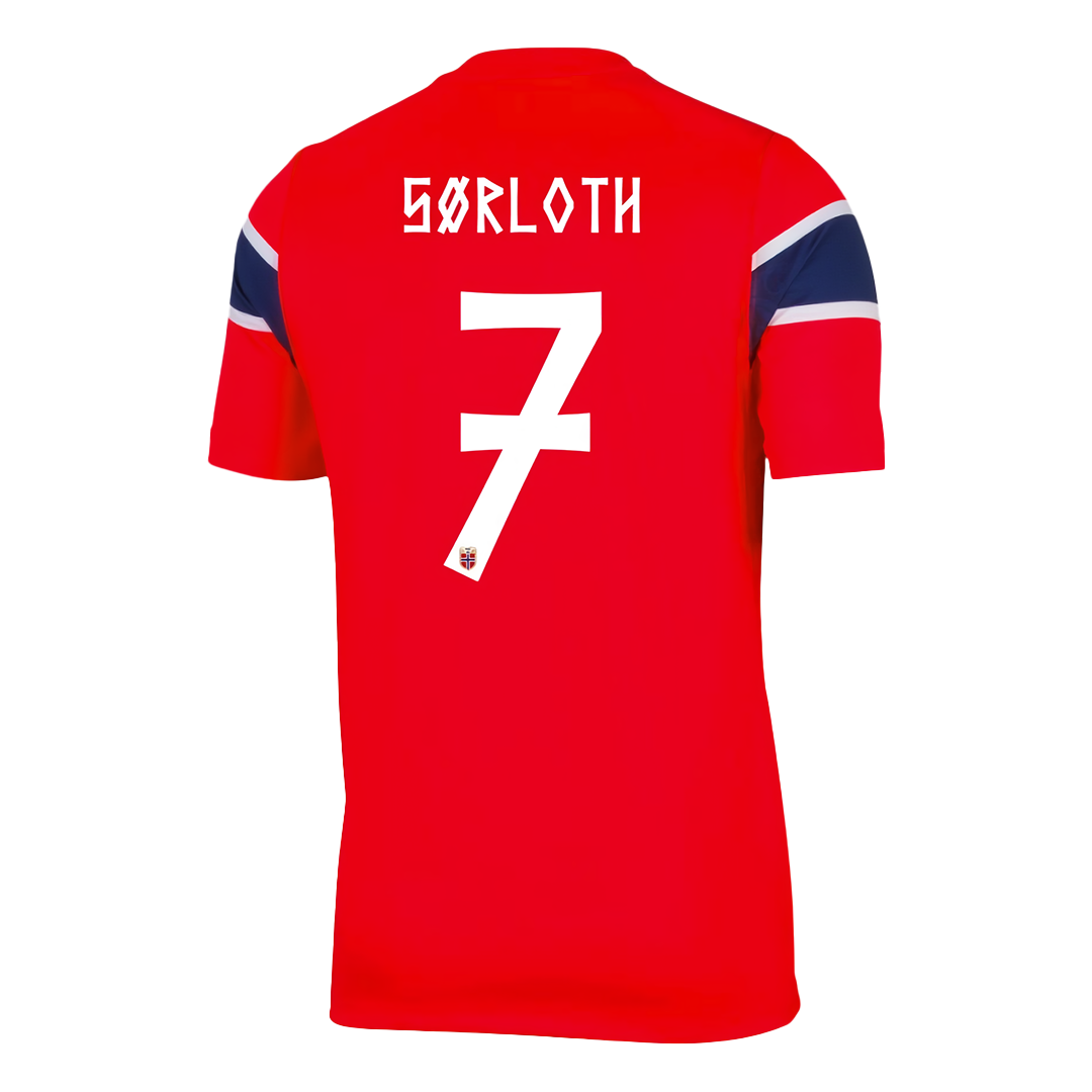 Maillot de Foot Domicile SØRLOTH #7 Homme Norvège Coupe du Monde 2026