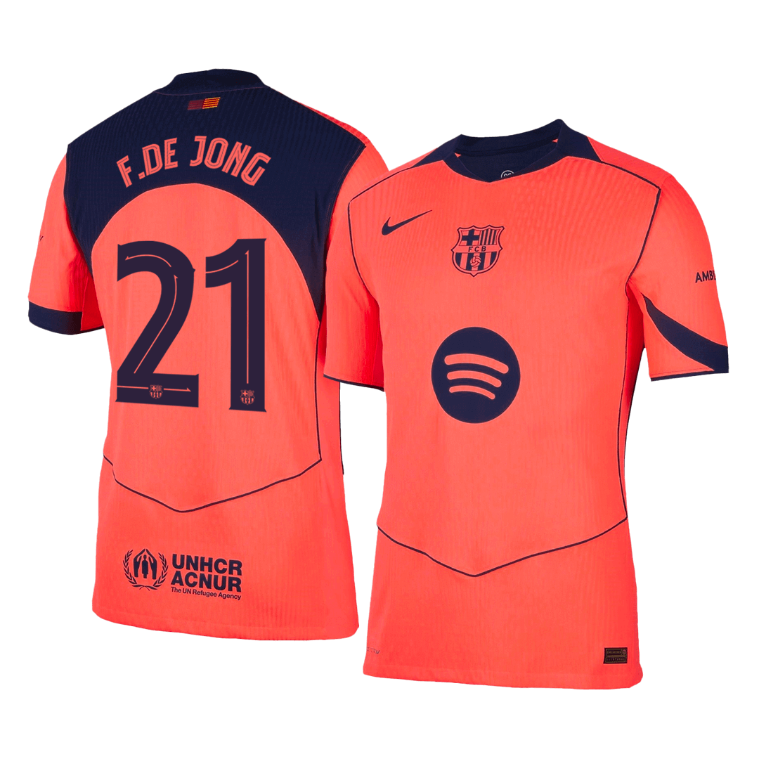 F.DE JONG #21 Maillot de Foot Homme Barcelone LDC 2025/26 Version Joueur Troisième Extérieur - Coupe Ajustée