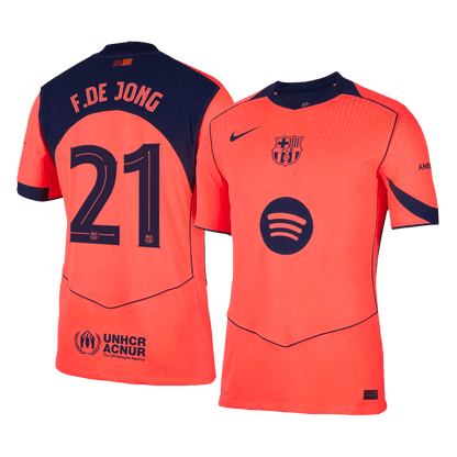 F.DE JONG #21 Maillot de Foot Homme Barcelone LDC 2025/26 Version Joueur Troisième Extérieur - Coupe Ajustée