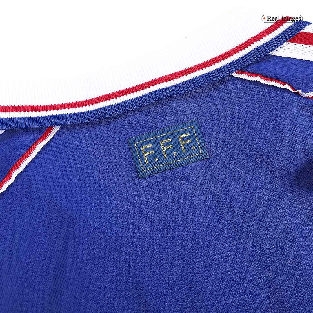 Maillot de foot domicile rétro ZIDANE #10 France Coupe du Monde 1998 pour homme