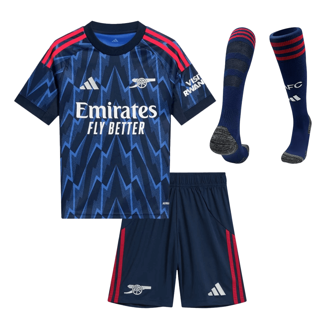 Kit complet maillot de football extérieur Arsenal Enfant 2025/26
