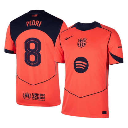 Maillot de football PEDRI #8 pour homme, Barcelone, troisième maillot extérieur UCL 2025/26