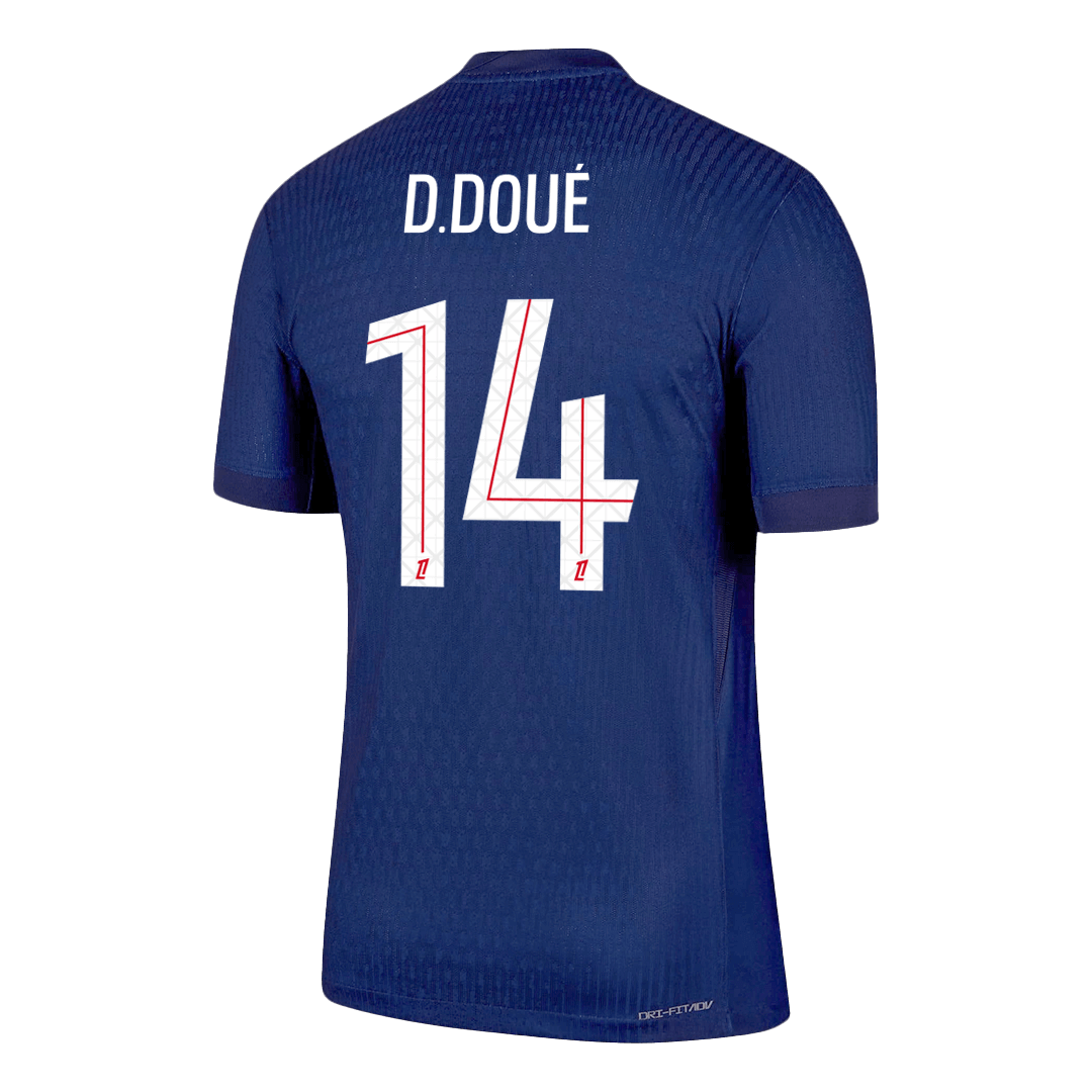 Maillot de football D.DOUÉ #14 PSG Domicile 2025/26 pour homme - Version joueur - Coupe ajustée