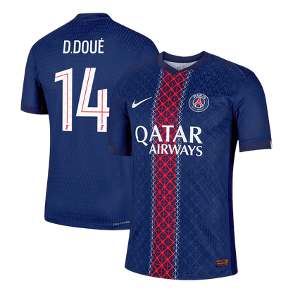 Maillot de football D.DOUÉ #14 PSG Domicile 2025/26 pour homme - Version joueur - Coupe ajustée