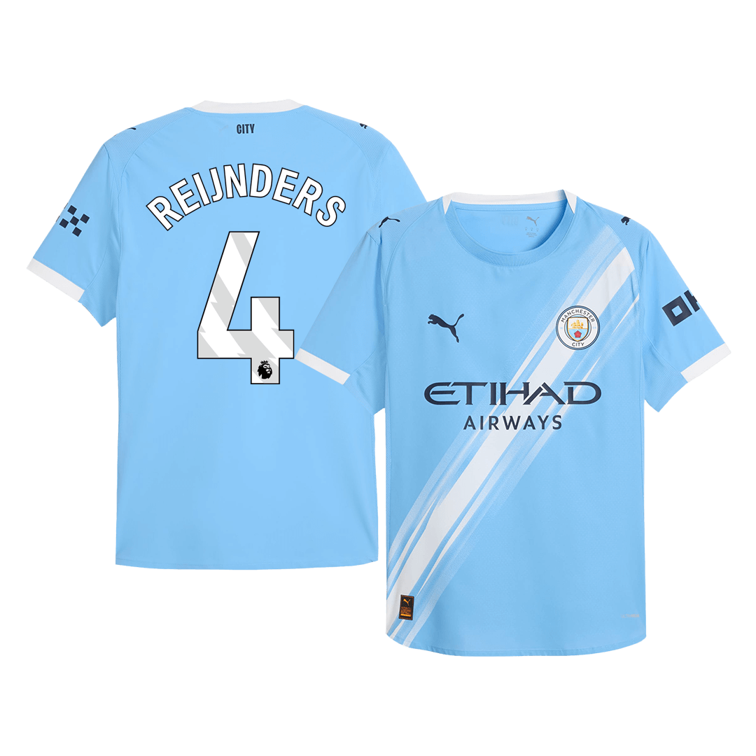 REIJNDERS #4 Maillot de Foot Domicile Homme Manchester City Version Joueur 2025/26 - Coupe Slim