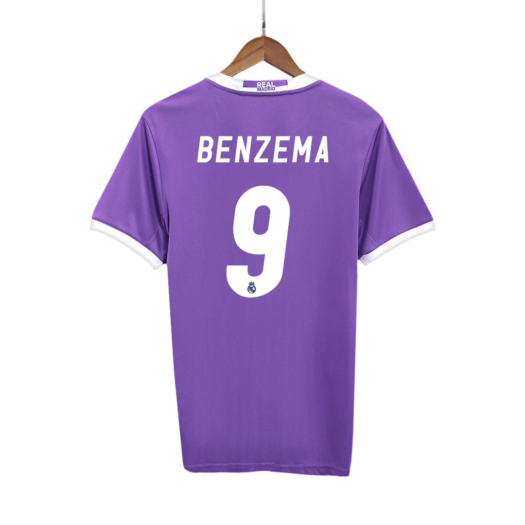 Maillot de football rétro BENZEMA #9 Real Madrid 2016/17 extérieur pour homme