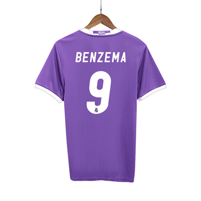 Maillot de football rétro BENZEMA #9 Real Madrid 2016/17 extérieur pour homme