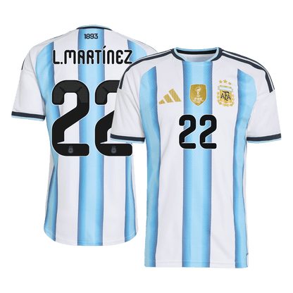 Maillot de Foot Domicile Homme L.MARTÍNEZ #22 Argentine Coupe du Monde 2026 Version Joueur - Coupe Ajustée