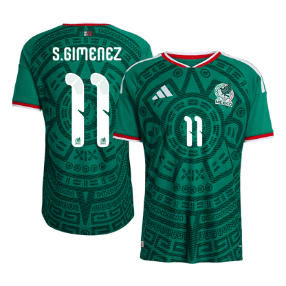 Maillot de football domicile homme version joueur S.GIMENEZ #11 Mexique Coupe du Monde 2026 - Coupe ajustée