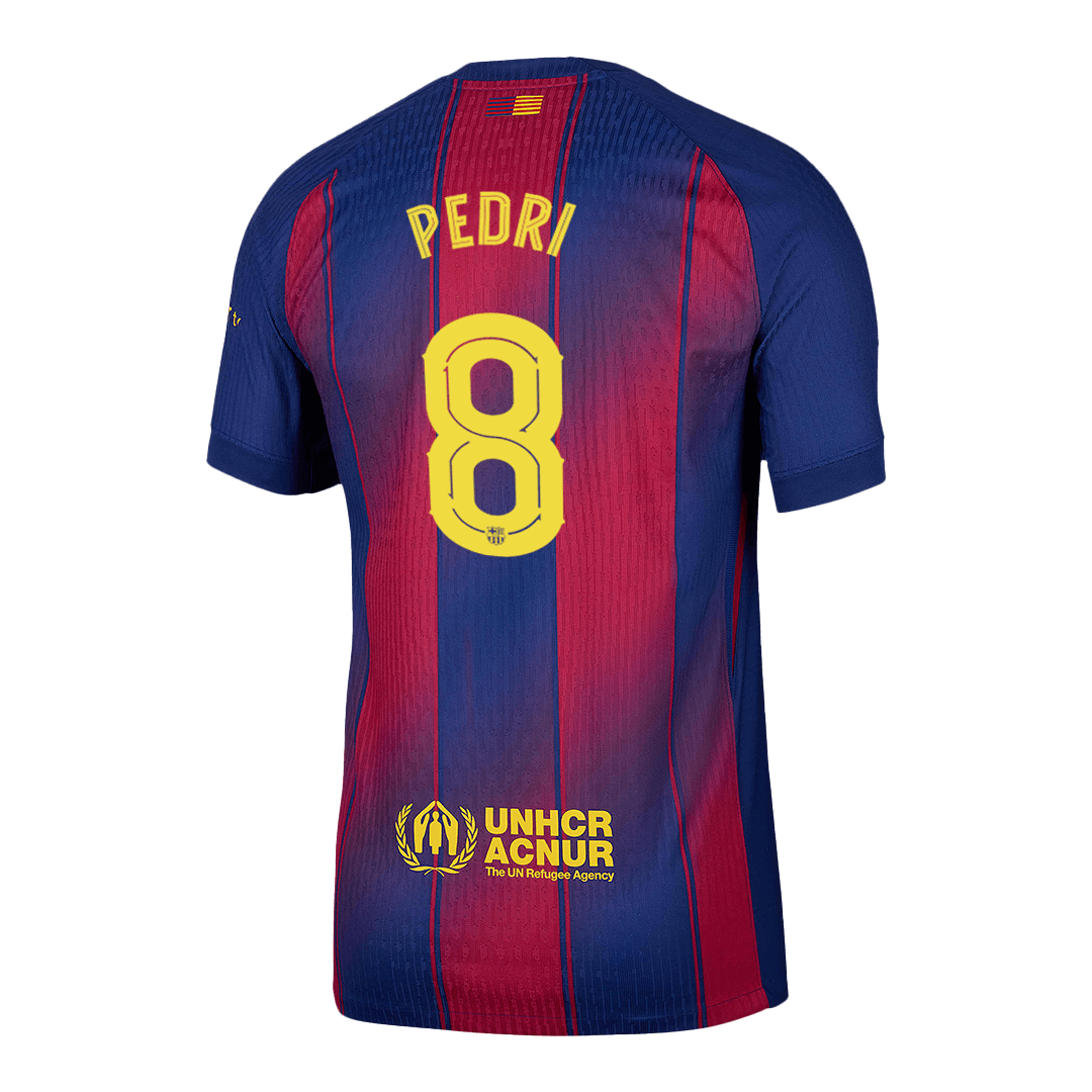 Maillot de foot domicile FC Barcelone PEDRI #8 version joueur UCL 2025/26 pour homme - Coupe ajustée