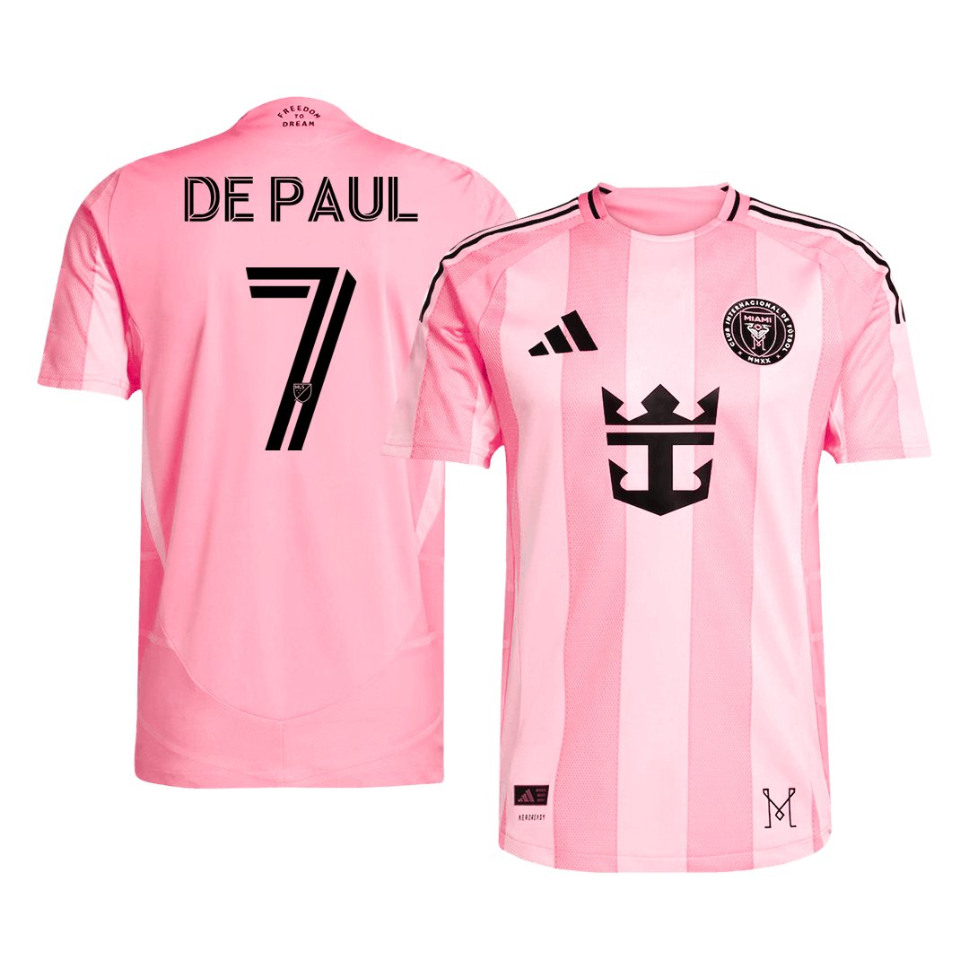 Maillot de football domicile Inter Miami CF 2025 DE PAUL #7 pour homme - Version joueur - Coupe ajustée