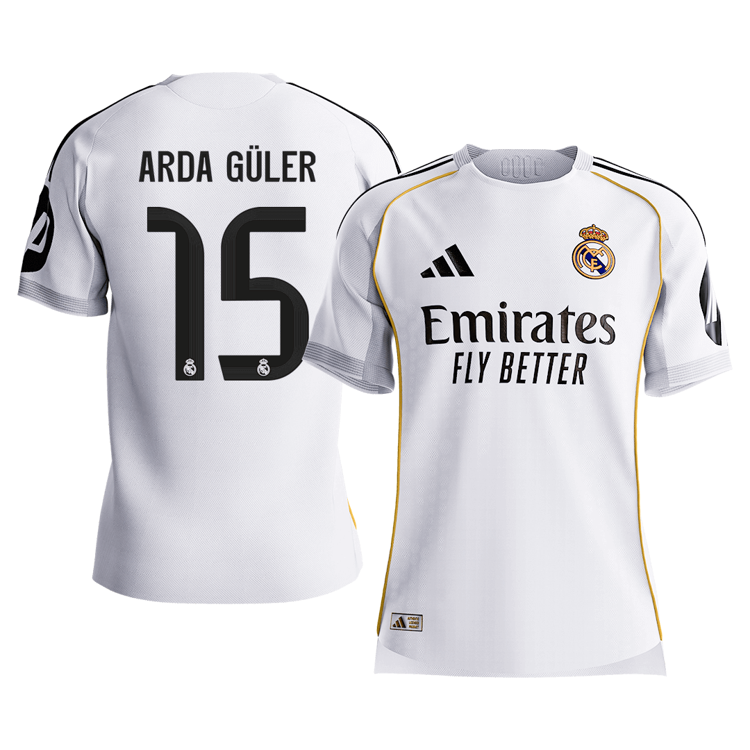 Maillot de football domicile homme Real Madrid 2025/26 ARDA GÜLER #15 - Coupe slim [PREMIUM]