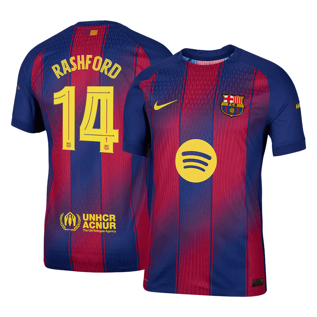 Maillot de football domicile RASHFORD #14 pour homme FC Barcelone UCL 2025/26 - Coupe slim