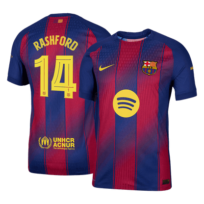Maillot de football domicile RASHFORD #14 pour homme FC Barcelone UCL 2025/26 - Coupe slim