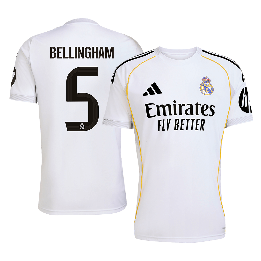 Maillot de Foot Domicile Real Madrid 2025/26 Homme BELLINGHAM #5 [PREMIUM]