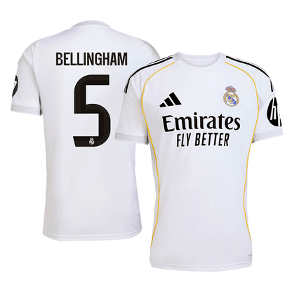Maillot de Foot Domicile Real Madrid 2025/26 Homme BELLINGHAM #5 [PREMIUM]