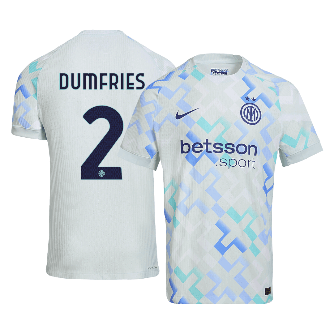 DUMFRIES #2 Maillot de foot Inter Milan 2025/26 version joueur extérieur pour homme - Coupe ajustée