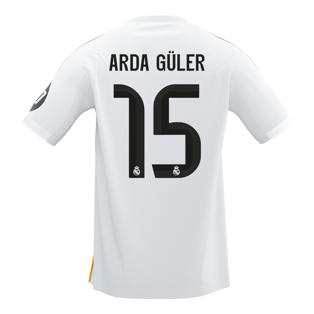 Maillot de Foot Domicile ARDA GÜLER #15 Real Madrid Homme 2025/26 [QUALITÉ SUPÉRIEURE]