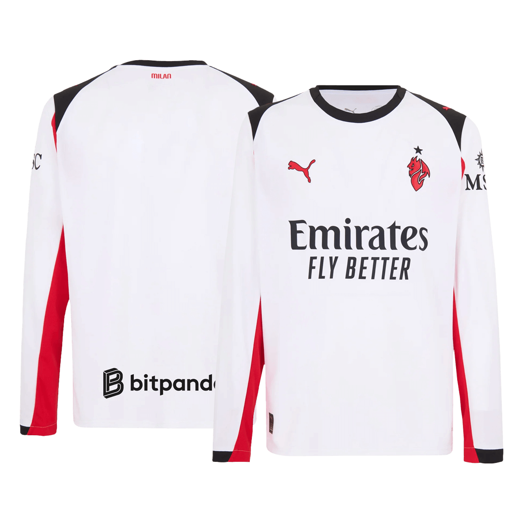 Maillot de football manches longues extérieur AC Milan 2025/26 pour homme