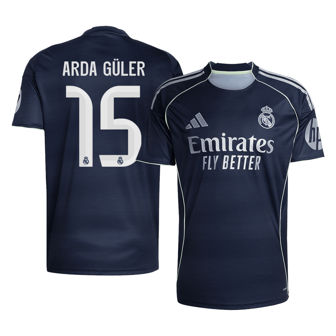 Maillot de foot extérieur Real Madrid 2025/26 ARDA GÜLER #15 pour homme [PREMIUM]