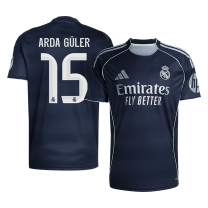 Maillot de foot extérieur Real Madrid 2025/26 ARDA GÜLER #15 pour homme [PREMIUM]