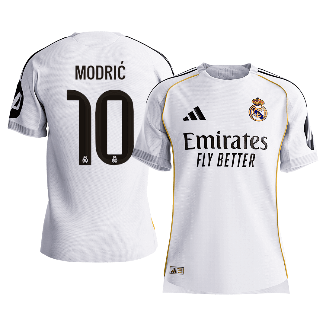 MODRIĆ #10 Maillot de football domicile Real Madrid 2025/26 version joueur pour homme - Coupe ajustée [PREMIUM]