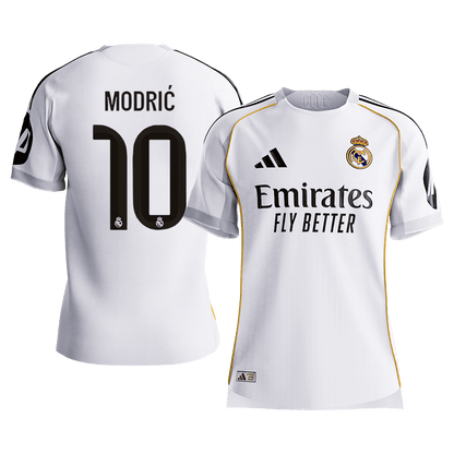 MODRIĆ #10 Maillot de football domicile Real Madrid 2025/26 version joueur pour homme - Coupe ajustée [PREMIUM]