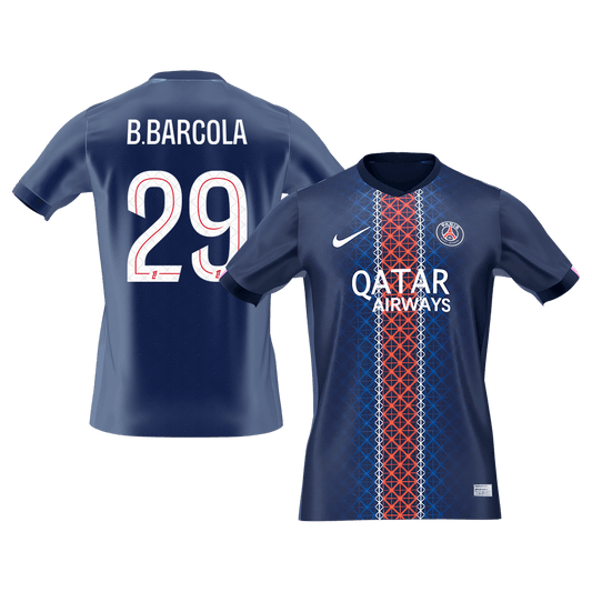 B.BARCOLA #29 Men's PSG 2025/26 Home Soccer Jersey [PREMIUM]