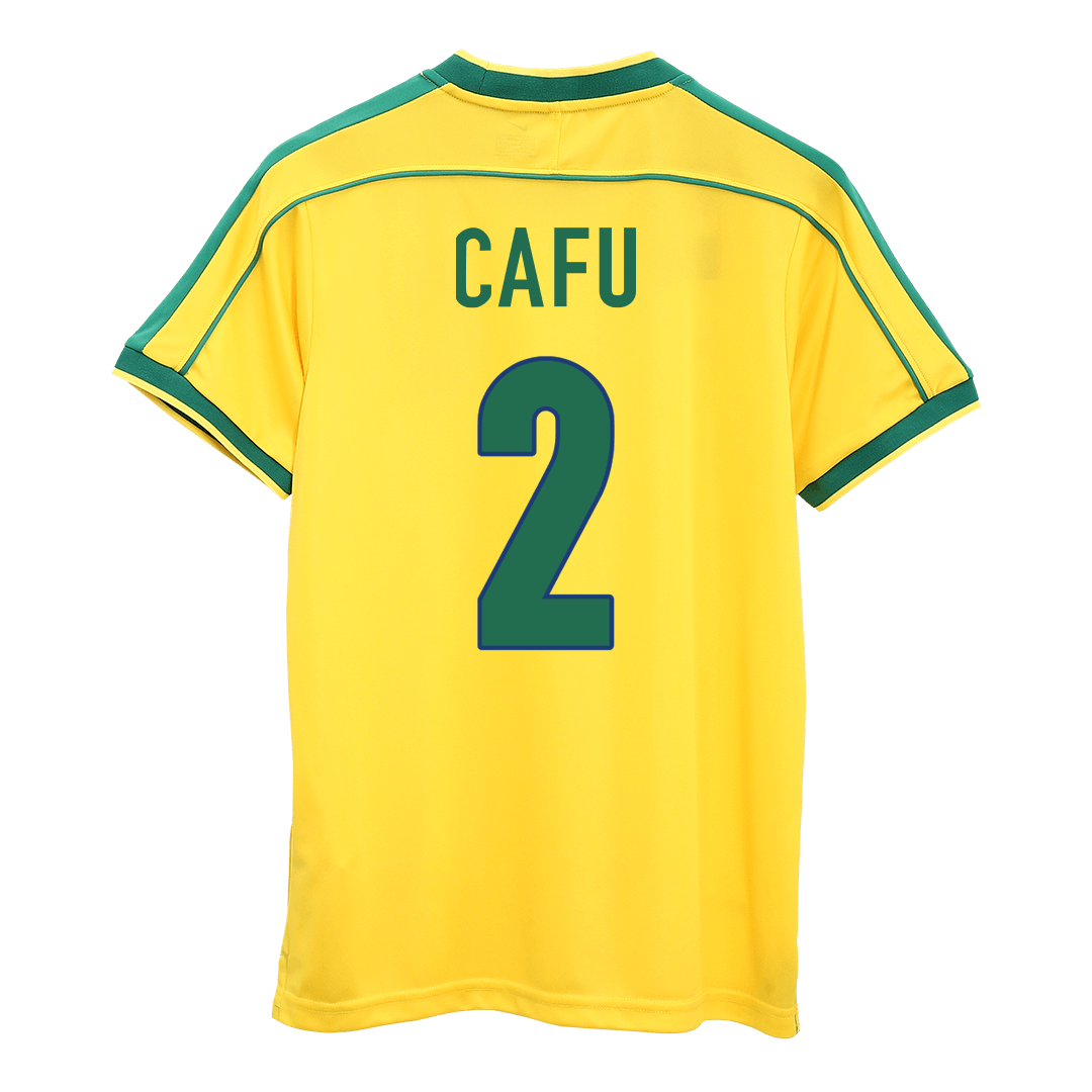 Maillot de Foot Rétro CAFU #2 Brésil Coupe du Monde 1998 Domicile Homme