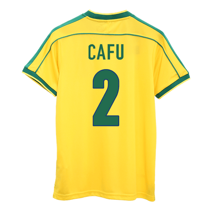 Maillot de Foot Rétro CAFU #2 Brésil Coupe du Monde 1998 Domicile Homme